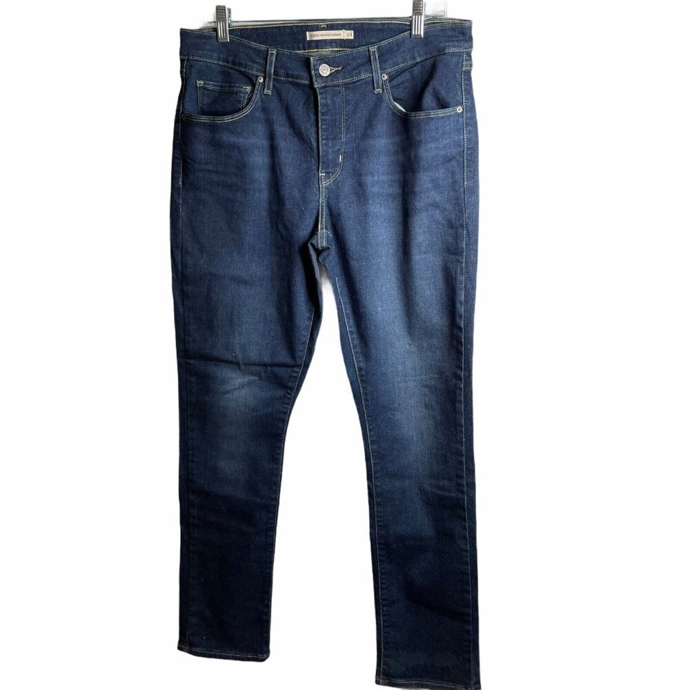 Levi's Jeans Womens 33 Classic Bootcut Blue Whiskered Pockets Mid Rise